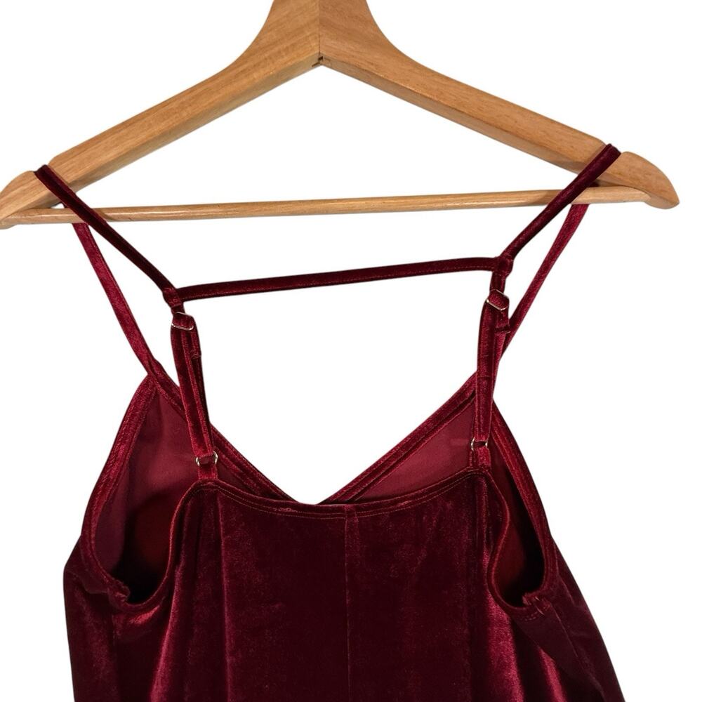 VTG Y2k Whimsigoth Burgundy Red Velvet Fit Flare Dress SIZE SMALL Womens Strappy - Picture 6 of 12